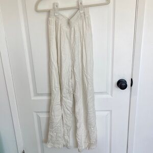 Lightweight Cream Wide-Leg Pants